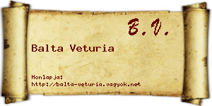 Balta Veturia névjegykártya